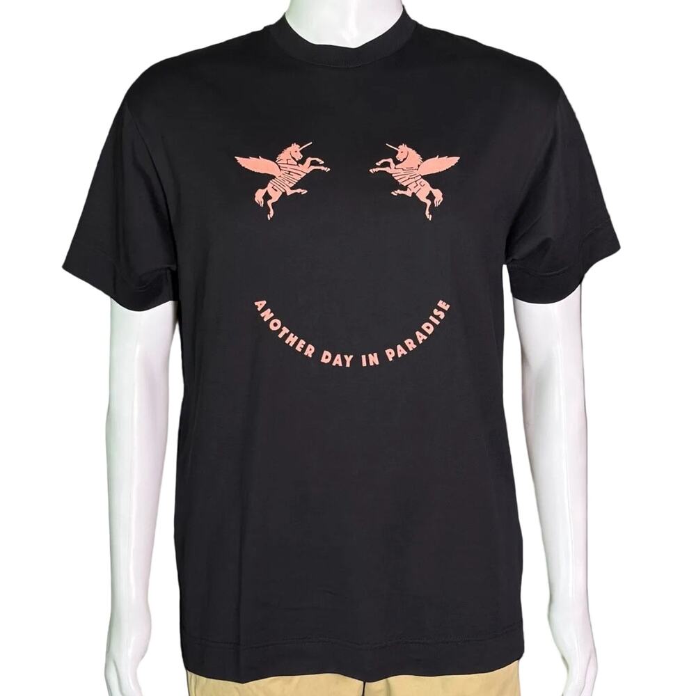 Givenchy SS25 Another Day In Paradise Unicorns Smile Embroidery T-Shirt Small